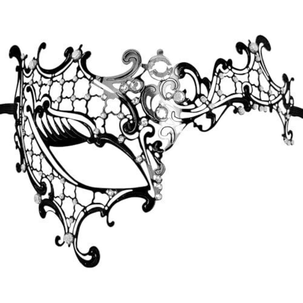 5261 GYGYL Masquerade Mask  Elegant Metal Mask with Sparkling Rhinestones